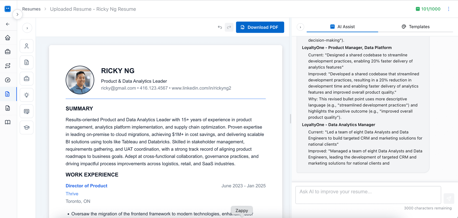 Coach tailoring cover letter to job description